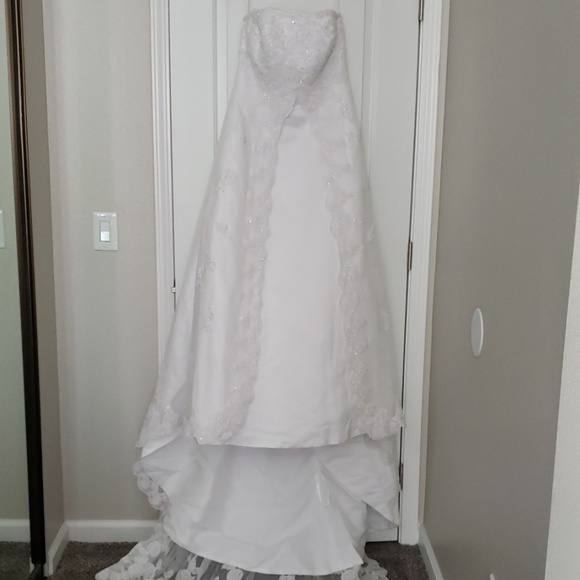 Strapless beaded wedding gown
